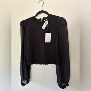 NWT Aritzia Wilfred Tempest Blouse in black, size L